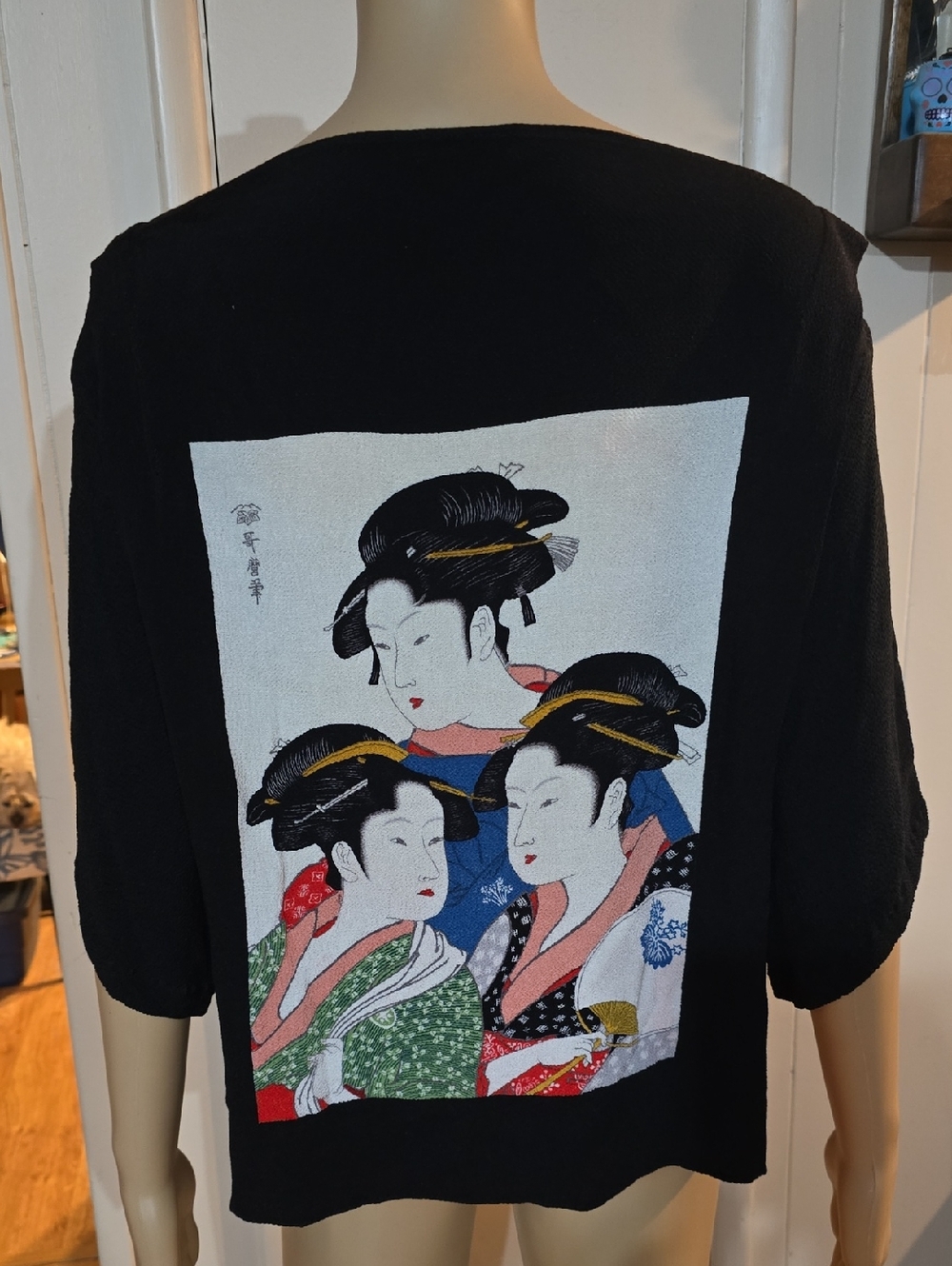 Vintage Yako Beverly Hills Black Satin Top - YAKO